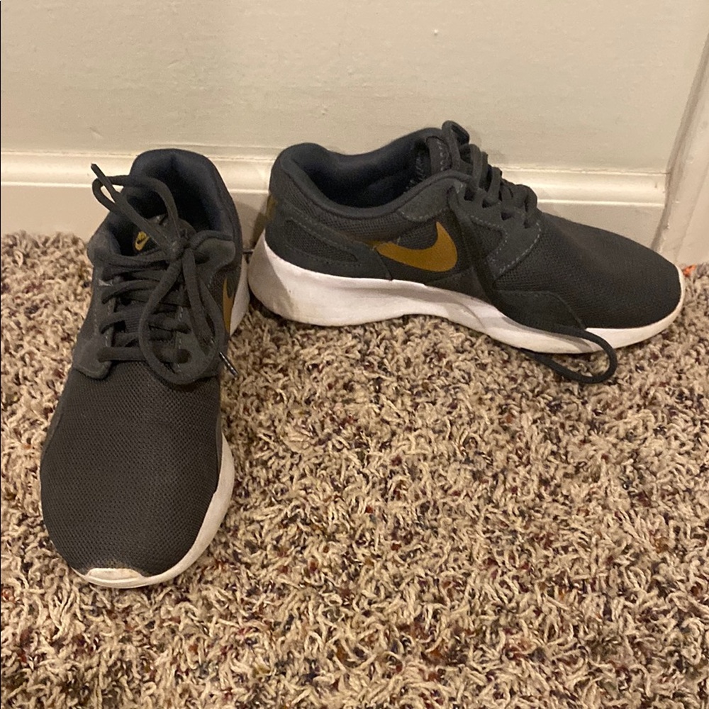 Nike Charcoal and Gold Athletic Shoes